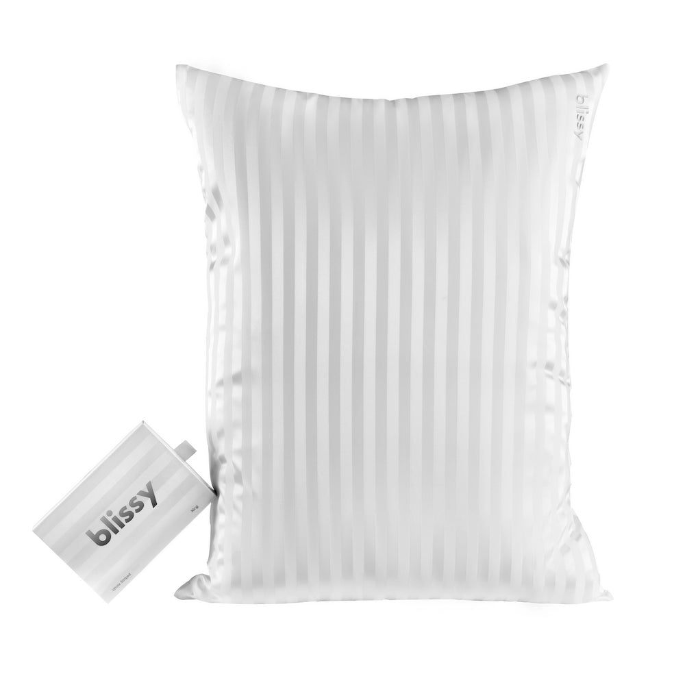Pillowcase - White Striped - Queen