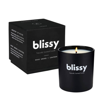 Blissy Candle - Woodsmoke & Leather
