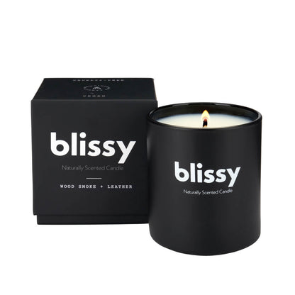 Blissy Candle - Woodsmoke & Leather