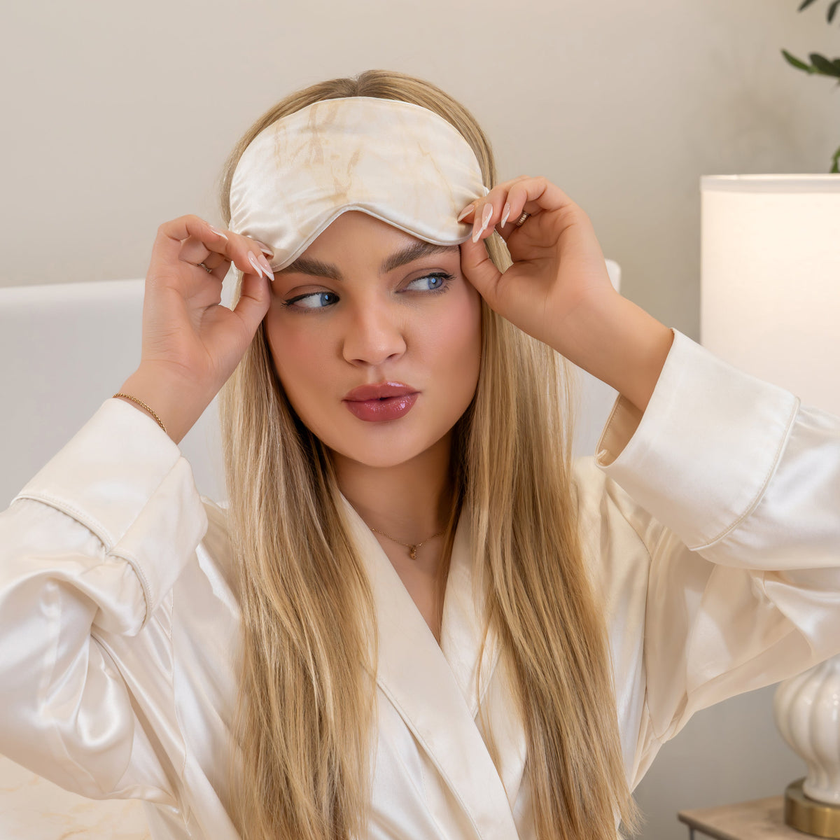 Sleep Mask - Champagne Marble