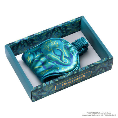 Sleep Mask - White Lotus - Emerald Jungle