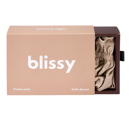 Blissy Ruffle Bonnet - Taupe/Chocolate