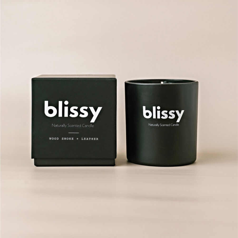 Blissy Candle - Woodsmoke & Leather